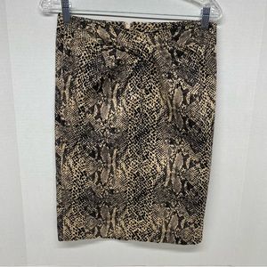 Michael Michael Kors Snake Skin Print Pencil Skirt Size 4 Zipper Hook Closure